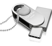 USB Stick 64GB,USB C Flash Laufwerk Mini Metall Memory Stick 2-in-1 OTG Speicherstick USB 2.0 Type C Flash Drive 64 Gbyte mit Schlüsselanhänger für PC,Mac,Laptop,TV,Auto,Typ-C Handy etc (Silver)