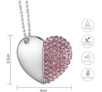 USB Stick,Premium Waterproof USB 2.0 Flash Drive,8 GB/16 GB/32 GB/64 GB USB Flash Drives Type Heart Diamond High Speed Data Storage Memory Stick Pendrive.[E22]