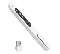 USB Télécommande de Présentation avec Pointeur Rouge, Télécommande Ordinateur pour Google Slides Keynote MS Word ACDSee Prezi, Zapette PowerPoint pour Enseignement Bureau Conférence (Blanc)