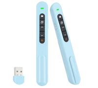 USB Telecommande Presentation pour Powerpoint sans Fil 100M 2.4 GHz, Télécommande Ordinateur Pointeur Bluetooth, Zapette Clicker pour Présentation PC avec Pointeur, Contrôle Volume, Hyperlien, Bleu