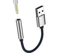 USB to 3.5mm Jack Adapter USB-A Male AUX Female Audio External Auxiliary Headphone Audio Dongle Stereo Cable Converter Car Microphone Music PC Laptop Computer Connector