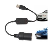USB to Car Lighter Socket | Connector Cable Female Converter | 5V to 12V Co