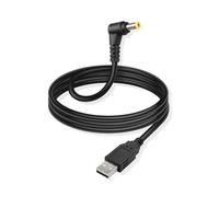 USB to DC Power Cord USB 2.0 Male 90 Degree Angle DC5525 Male Power Extension Charging Cord for LED Strip Lights,Bluetooth Speakers,etc (1.5 m)