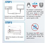USB to Optical Audio Adapter, USB A to SPDIF Sound Card Optical Output for for for Laptop Computer