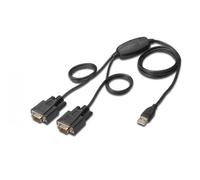 Digitus USB 1.1, série Adaptateur [1x USB 2.0 type A mâle - 2x SUB-D mâle 9 pôles]