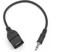 USB to USB 3.5 mm Male Auxiliary Stereo Audio Jack Converter Jack Connector Music Cable, Suitable for Car Radio, CD Audio Etc (Car Need MP3 Decode Function)
