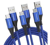 USB Typ C Kabel, [1M+1M+2M] QC 3.0 Schnelllade USB A zu C Kabel, Nylon geflochtenes C Kabel für Samsung Galaxy S21 S20 S10 Plus Note 10 LG Google Pixel Moto etc (Blau)