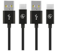 Usb Type C Cable [2x1m] Fast Charge 3a And Sync - Usb C Charger Cord For Samsung Galaxy S22/21/20/10/Note 20/10, Xiaomi Mi 11/10, Ps5/Xbox Series X/S Controller Etc. ¿ 2x1m Black