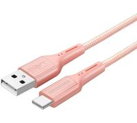 USB Type C Cable, Nylon Braided Fast Charging and Sync Compatible with Samsung Galaxy S20/10/9/8, Huawei (1M, Pink)