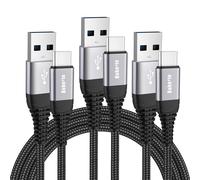 Usb Type C Cable [Pack Of 3.1m+2m+2m], Usb C Charger Cable Fast Charging Nylon Braided For Samsung Galaxy S23 S22 S21 S20 Plus Ultra S10 S10e S9 S8, A51 A71 A31 A52 A72, Sony Xperia Xz, Lg, Xiaomi