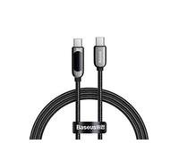 usb type-c cable usb type-c 100 w (20 v / 5 a) 1 m power delivery avec wattmetre ecran d affichage noir (catsk-b01)