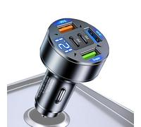 USB Type C Car Charger - Fast Charging Adapter, Multi-Port Socket Pd Types Rapid for Mobile Devices | Perfect Family Travel Interior Phones Tablets Gadgets Quick Power Supply Convenience