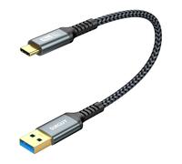 USB Type C to USB 3.1 Gen 2 Cable Short 0.3m 10Gbps Data & 3A Fast Charging Cable for iPhone 15/15 Pro, Galaxy S21, SSD, Android Auto