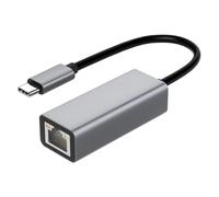USB Type C vers Ethernet - 5,9 x 2 cm, noir, robuste, connexion Internet sans pilote, boîtier en aluminium | Salle de réunion professionnelle, séjour de chambre d'hôtel, salle d'étude universitaire
