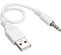 USB vers jack 3.5mm. Câble de données pour iPod Shuffle 1ère / 2ème / 3ème génération, longueur : 15.5cm (blanc)