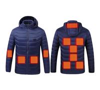USB Veste Chauffante Hommes Femmes Doudoune Manteau Chauffant Électrique Lavable avec 2 Niveaux de Chauffage et 11 Zones Chauffage pour Ski Pêche Randonnée Plein Air Blouson Chauffante