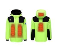 USB Veste Chauffante Hommes Femmes Électrique Manteau Chauffante intelligent chauffé Lavable avec 4 Zones Chauffage Doudoune Chauffante pour Ski Pêche Randonnée Plein Air Imperméable Manches Longues