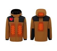 Usb Vestes Chauffantes Homme et Femme Chauffante d'hiver Intelligent chauffé Manteau Chauffage Imperméable 4 Chauffants en Fibre de Carbone Hiver Manteau Chauffante Coupe-vent blouson chauffant