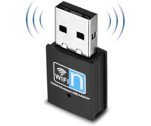 USB WiFi Adaptateur, USB WiFi pour PC 300Mbps Mini USB WiFi Récepteur pour PC/Desktop/Laptop, Mini WiFi Dongle Support Windows10/8/8.1/7/Vista/XP/Linux/Mac OS