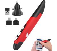 USB Wireless Optical Stylus for Computer - 2.4G Innovative Vertical Customized Mouse for PC Laptop (Red)