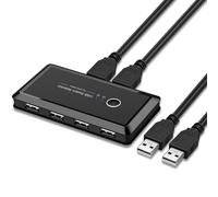 Usb2.0 Kvm Commutateur De Partage Sélecteur 2 Ordinateurs Partager 4 Périphériques Usb Pour Clavier Souris Scanner Imprimante