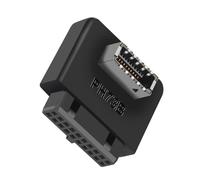 USB3.0 19/20 broches Prise de joint de direction de bureau d'ordinateur de bureau Support de broche vertical coudé 90 degrés Port USB Panneau avant Adaptateur