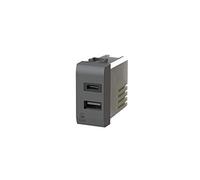 USB3.0 Bloc d'alimentation USB 3 A 2 sorties sur module unique avec connecteur type A et type C compatible Bticino LivingLight Anthracite