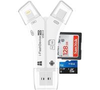 USB3.0 iPhone SD Card Reader Trail Camera Viewer Up to 100MB/S Read, Portable Memory Card Reader for Hunting Season Support SD/TF for iPhone/Android/Mac/Camera
