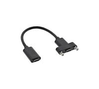 USB3.1 C femelle à femelle avec câble à bride de 0,2 m, noir