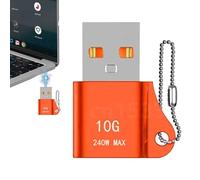 USB3.1 Convertisseur de type C - vitesse de 10 Gbit/s, charge rapide de 240W PD | Adaptateur de trousseau pour les téléphones portables, comprimés, ordinateurs portables, caméscopes, alliage d'a