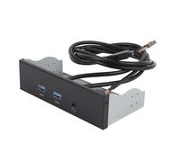 USB3.2 Gen1 Panneau Avant Optique de Lecteur Optique, Adaptateur de Panneau Avant PC à 19 Broches à 3 Ports, 5,25 Pouces avec 2 USB, Port Casque Compatible avec OS X pour Linux