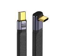 Usb4 40Gbps 240W Usb-C Type-C Mâle Vers Mâle 100W 8K Plat Mince Fpc Câble De Données Coudé Vers Le Haut Pour Ordinateur Portable Téléphone 13 Cm[CAB9165198]