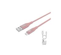 USBMICROCOL3MPK câble USB 3 m USB A Micro-USB B Rose