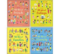 Usborne All About Feelings Friends and Families My First Books 4 Book Set by Felicity Brooks (All About Feelings ,All About Families, All About Diversity & All About Friends)