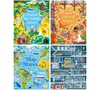 Usborne Mazes Series by Sam Smith 4 Books Collection Set (Around the World Mazes, Forest Mazes, Map Mazes & Spy Mazes)
