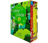 Usborne Peep Inside Lift-the-Flap Série 3 Coffret de collection de livres (L'espace, la forêt et les maisons d'insectes)