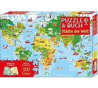 Usborne Puzzle & Buch: Städte der Welt: Set aus 300-teiligem Puzzle und Begleitbuch - AB 7 Jahren