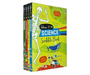 Usborne Stem Series 4 Books Collection Set - Science Scribble Book, Technology Scribble Book, Engineering Scribble Book, Maths Scribble Book