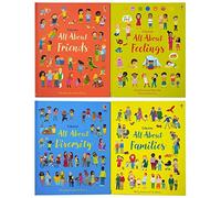 Usborne Tout sur les sentiments Amis et familles Mes premiers livres 4 Ensemble de livres de Felicity Brooks (Tout sur les sentiments, Tout sur les familles, Tout sur la diversité et Tout sur les ami