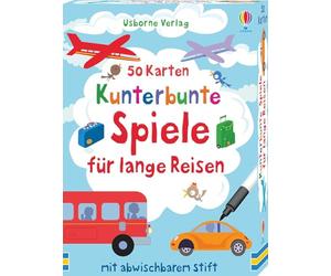 Usborne Verlag 50 Cartes : Jeux colorés pour Les Longs Voyages : avec Stylo effaçable.
