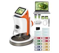 USCAMEL Microscope Enfant Numérique Cadeau STEM: Kit Scientifique avec 32G | 1000X 2" LCD 4K Camera, avec Support et 15 Lames, Enfant 4-12 Decouverte, Maison Jardin cole Nature Science Education