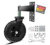 Uscaster 1 roue de portail de 20,3 cm pour portail en tube métallique, rotation à 360 degrés, roulettes de portail robustes avec vis et tournevis (tout noir)