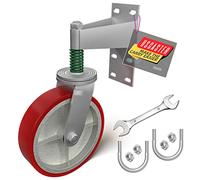Uscaster Roue de Clôture de 15,2 cm pour Portail en Tube Métallique - Rotation à 360 Degrés, Roulette Robuste Avec Vis et Tournevis (Rouge)