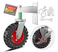 Uscaster Roue de portail de 20,3 cm avec frein pour portail, tube métallique, capacité de 272,2 kg, rotation à 360 degrés, roulettes de portail robustes avec vis et clé