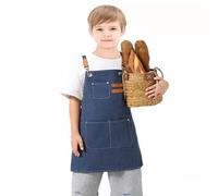 USCHAILIQIANG Tabliers ajustables imperméables pour enfants, pour cuisiner, peindre, jardiner, toile, tablier pour filles et garçons de 6 à 12 ans, bleu, 5