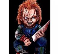 USCMN 5D bricolage diamant peinture film d'horreur personnage Chucky 3D diamant broderie point de croix couture décor à la maison cadeau-30x40cm