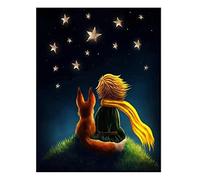 USCMN Plein 5D bricolage dessin animé le petit prince diamant peinture personnage strass broderie diamant broderie décoration de la maison-16x20in(40x50cm)