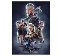 USCMN S 5D bricolage plein diamant peinture Vikings TV affiche point de croix 3D broderie strass mosaïque décor à la maison-12x16in(30x40cm)