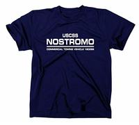 "USCSS Nostromo Alien Film T-shirt, 1 2 3 4, DVD" - bleu - X-Large