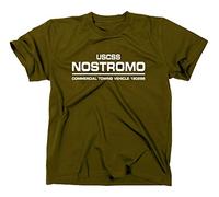 "USCSS Nostromo Alien Film T-shirt, 1 2 3 4, DVD" - vert - Small